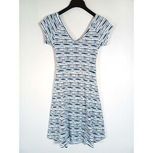 Pact Organic Cotton Small Backless Crossover Dress Beachy Casual Nautical Pocket